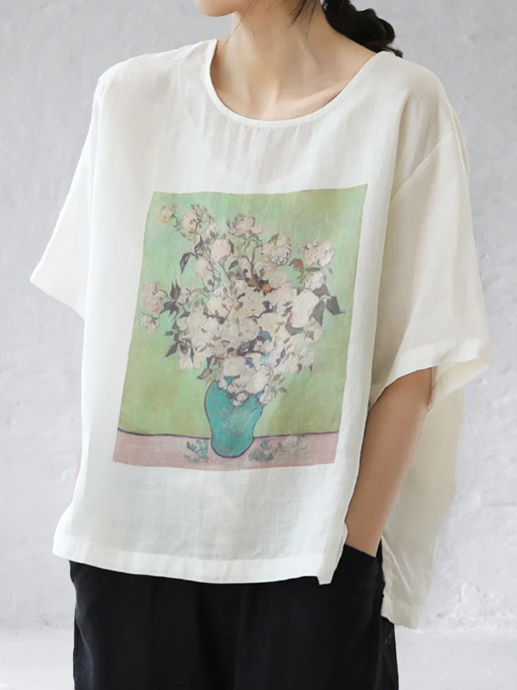 Roses Of Van Gogh Inspired Oversize Tunic