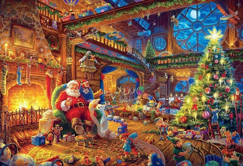 🔥Big Price Cut -Thomas Kinkade Santa's Workshop Jigsaw Puzzle 1000 Pieces