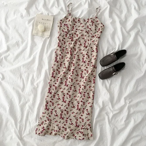 Sleeveless Dress Womens Chic Simple Floral Sexy Daily Cute Summer Women Dress Corduroy Soft Lovely Trendy Fashion Popular Chic