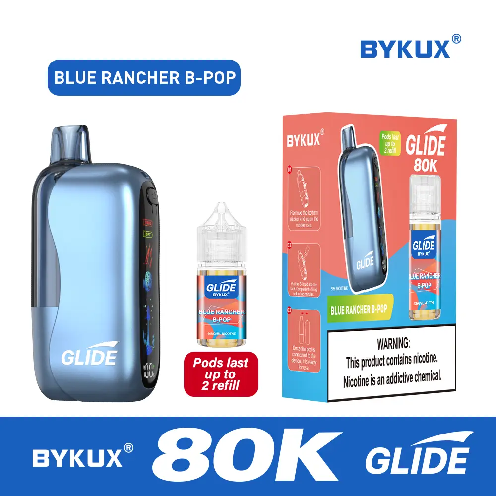 BYKUX GLIDE 80K Puffs 5% Nicotine Replaceable Vape Kit Best Vape