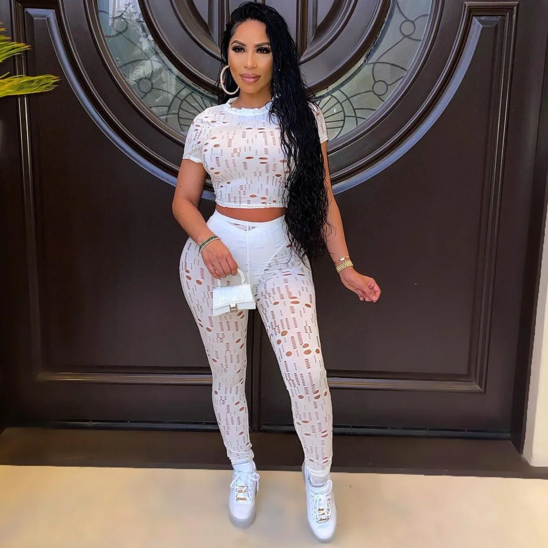 CM.YAYA Hole Active Women Set Long Sleeve T-shirt and Shorts Suit Sport Tracksuit Two Piece Set Fitness Outfit Black Tracksuit