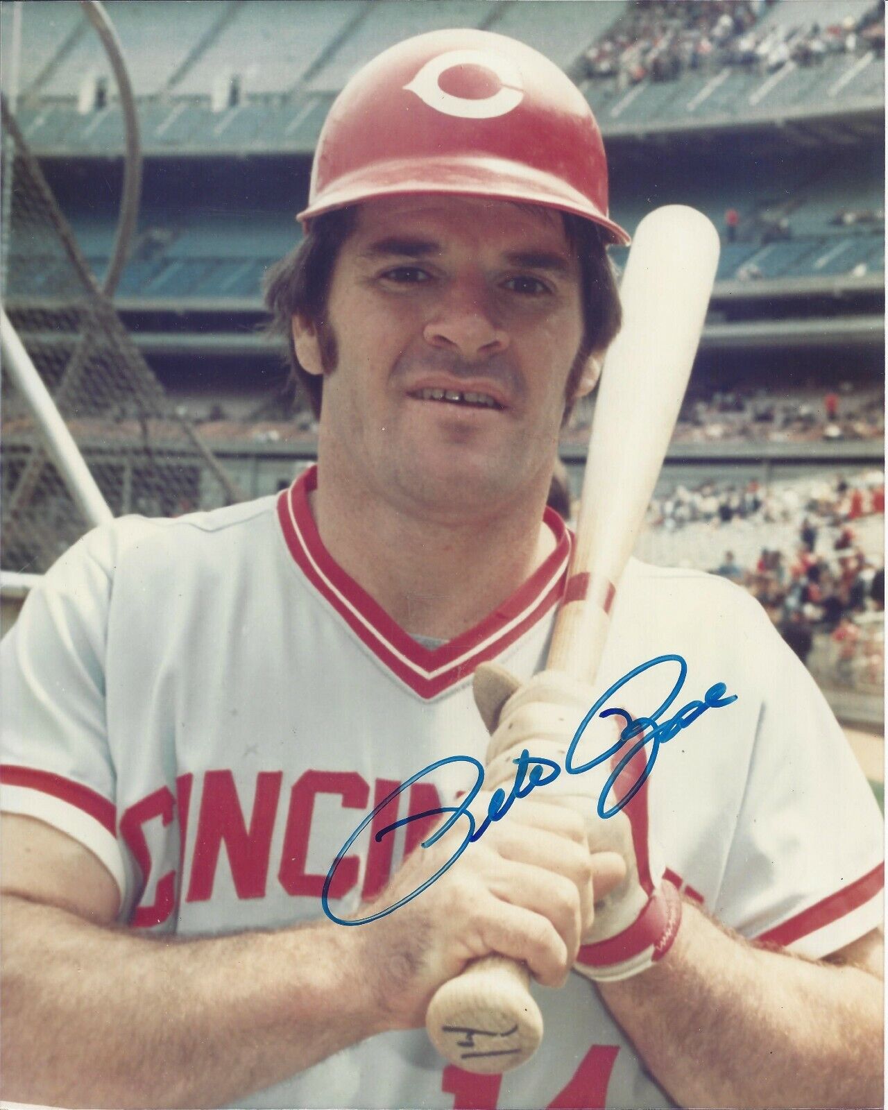 Pete Rose Autographed 8x10 Cincinnati RedsA814