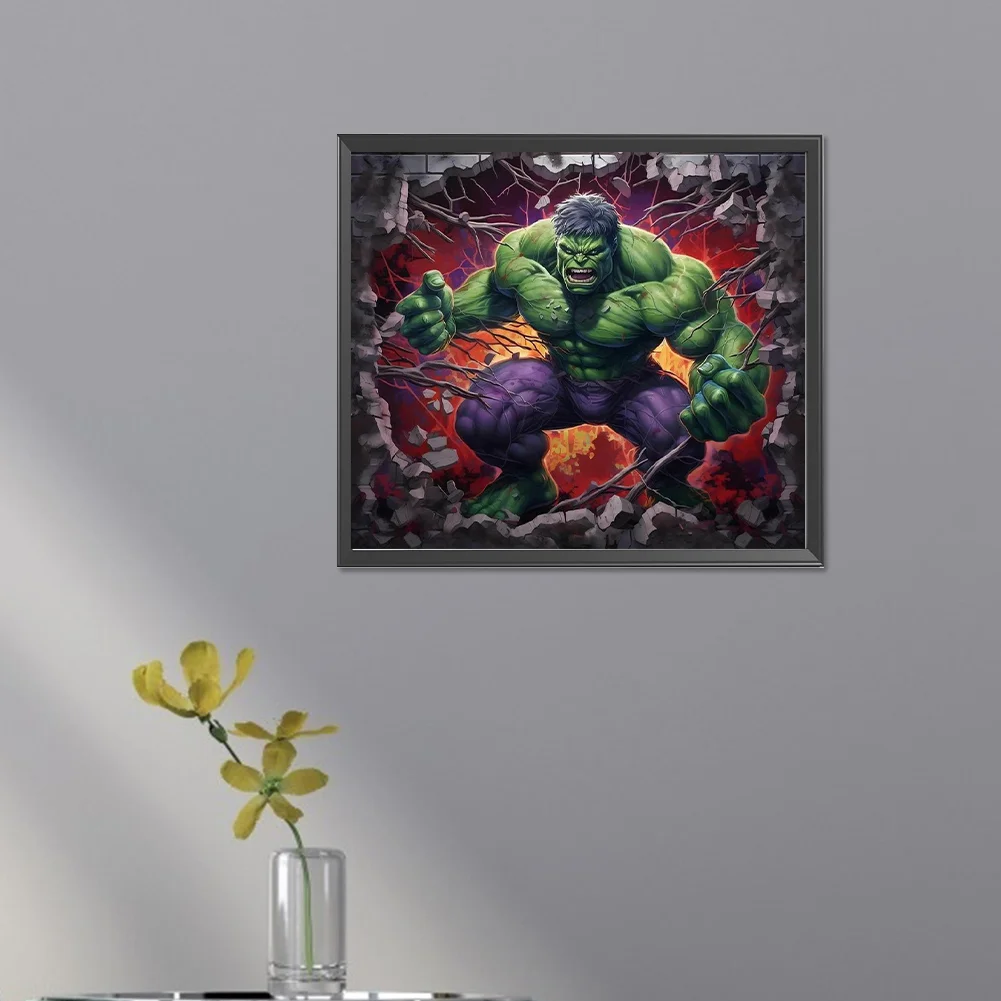 Diamond Painting - Full Round Drill - Hulk Breaking Wall(Canvas|40*35cm)