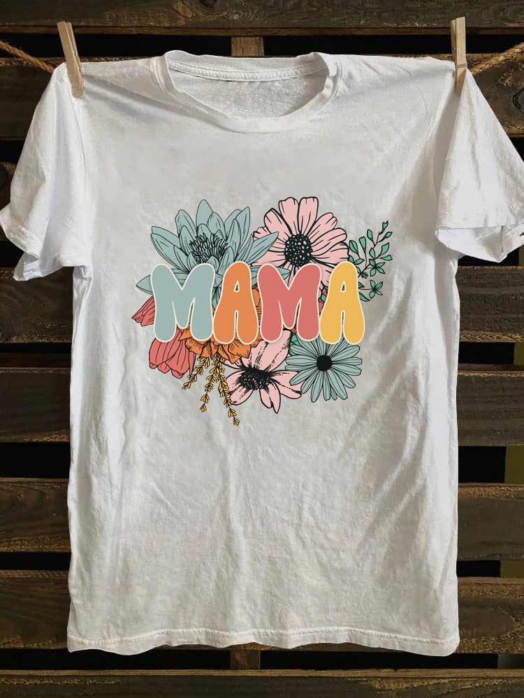 Retro Floral Mama T-shirt