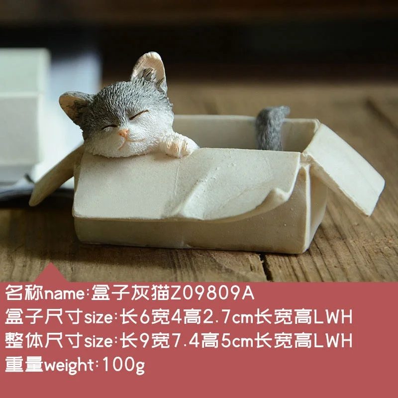 Everyday Collection Cute Cartoon Cat Animal Figurine Miniature Fairy Desk Ornament Modern Home Decoration Gifts for Girls
