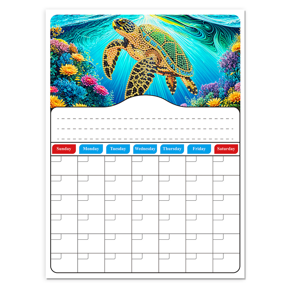 Special Shaped Turtle 5D DIY Diamond Painting Monthly Planner Decor for Beginner