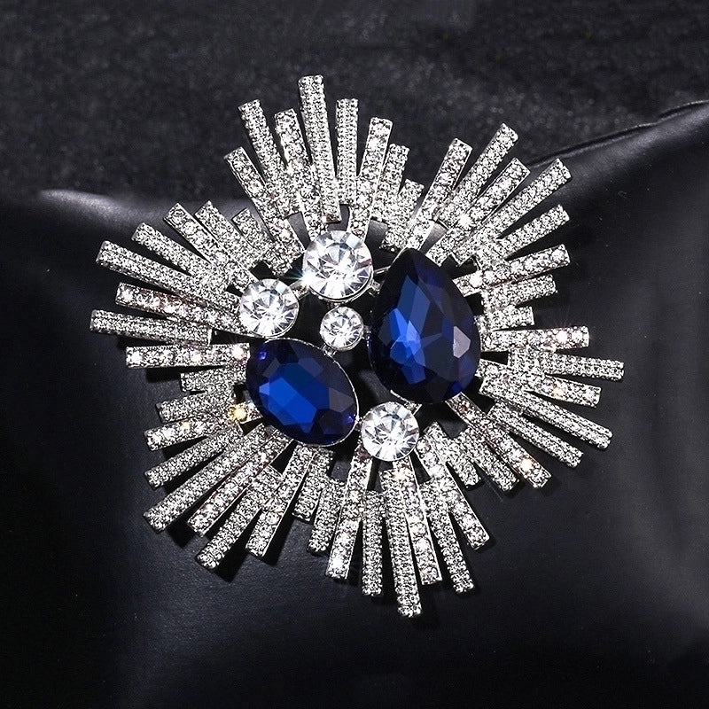 Luxurious Pin Flower Alloy Plating Artificial Diamond Women’S Brooches