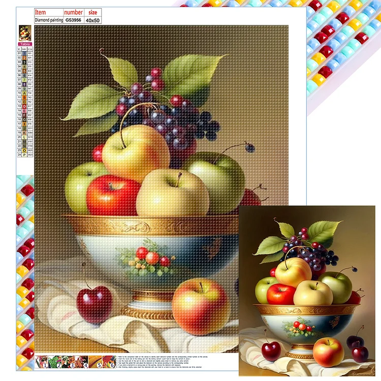 Fruit Dish 40*50CM (Canvas) Full Square Drill Diamond Painting gbfke