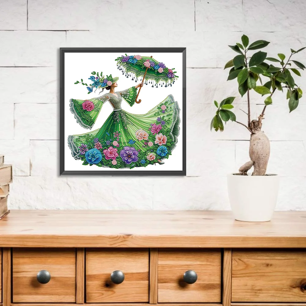 Diamond Painting - Partial Special Shaped Drill - Elegant Lady(Canvas|30*30cm)