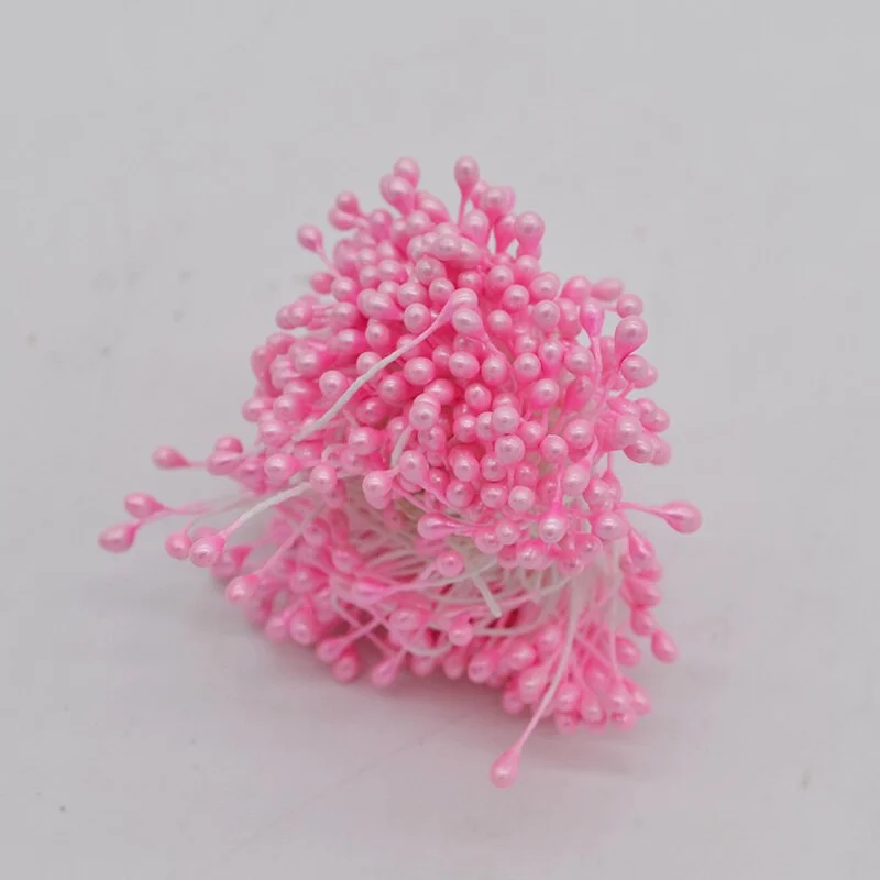 1 Bundle= (500PCS )Artificial Flower Double Heads Stamen Pearlized Craft Cards Cakes Decor Floral for home wedding party decor