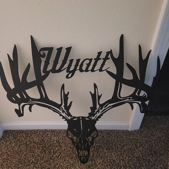 Personalized Metal Deer Skull Rack-The best gift for the hunting hobby!