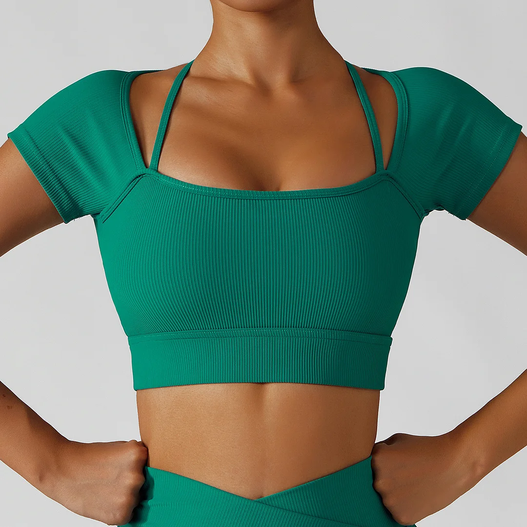 Solid color high-intensity sports top