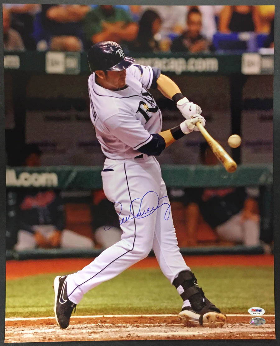 Evan Longoria SIGNED 16x20 Photo Poster painting Tampa Bay Rays PSA/DNA AUTOGRAPHED Gold Glove