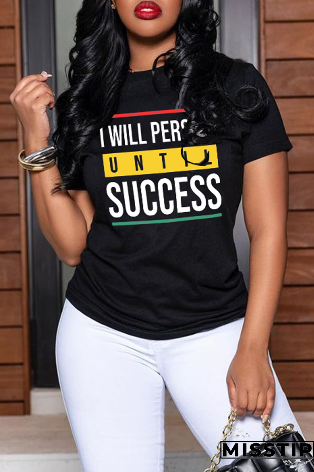 Black Street Vintage Print Patchwork Letter O Neck T-Shirts