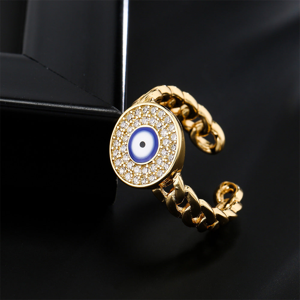 IG Style Women Geometric Copper Inlay Rings