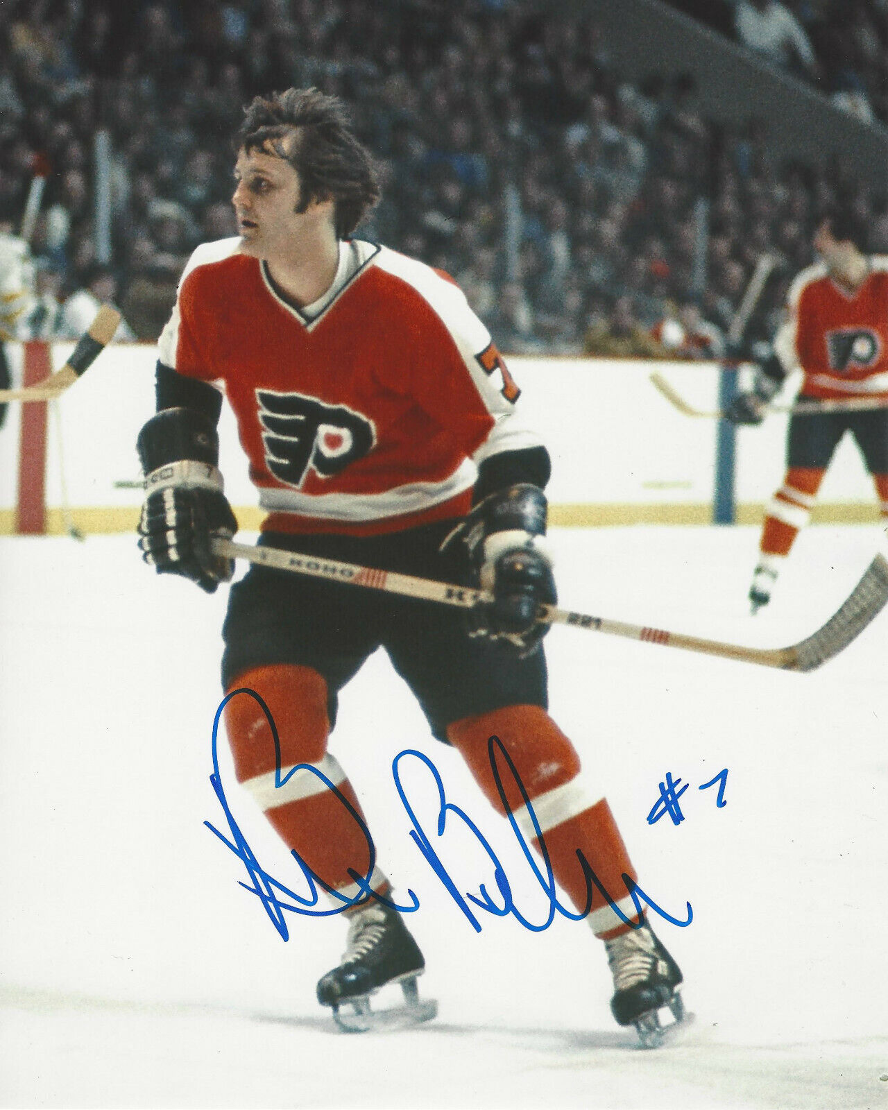 BILL BARBER PHILADELPHIA FLYERS HAND SIGNED AUTHENTIC 8X10 Photo Poster painting E w/COA CANADA