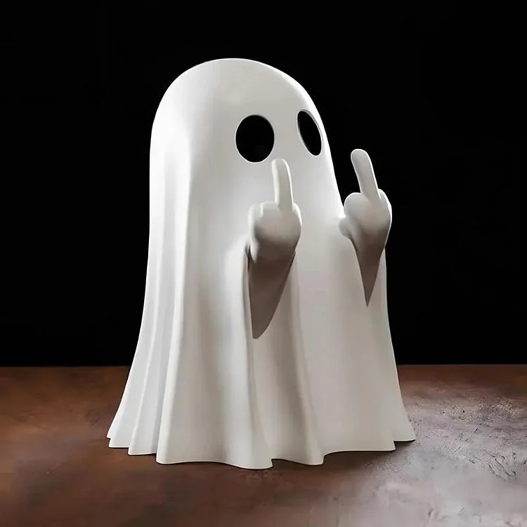 Cute Halloween Ghost Figurine – Spooky Resin Decor for Home & Porch