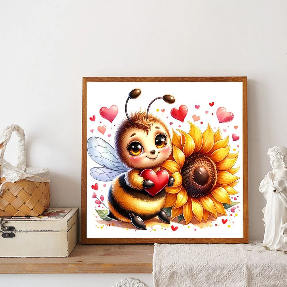 Diamond Painting - Full Round Drill - Cute Bee(Canvas|30*30cm)