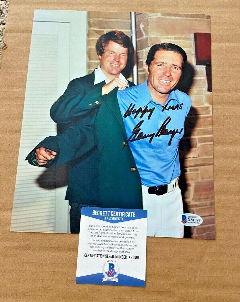 GARY PLAYER SIGNED MASTERS 8X10 PGA GOLF Photo Poster painting BECKETT CERTIFIED #4