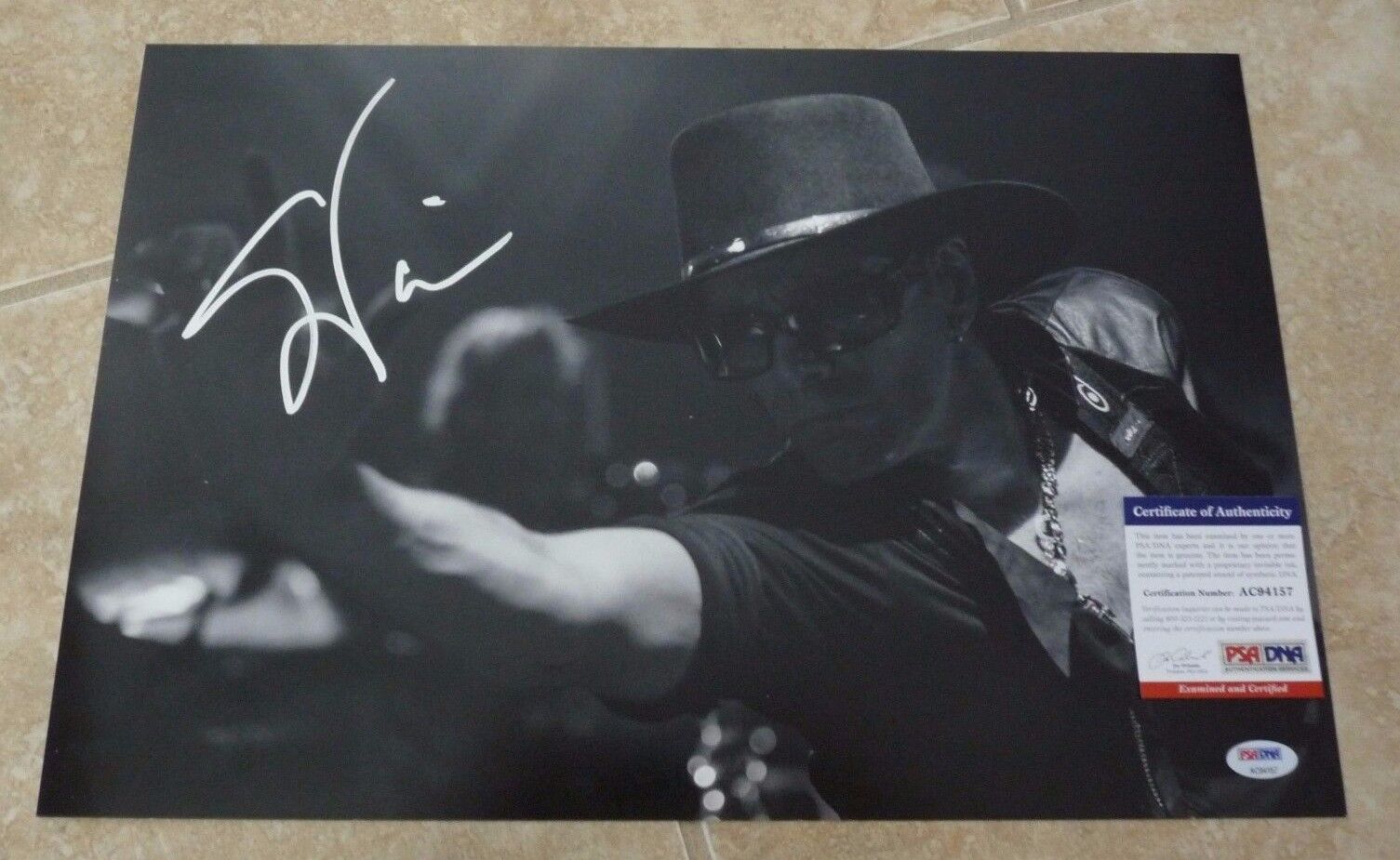 Steve Vai 12x18 Signed Autographed Photo Poster painting PSA Certified David Lee Roth Guitar G1