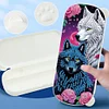 (US Local)Wolf Pattern DIY Diamond Pencil Case Pens Brushes Accessories Travel Pencil Box