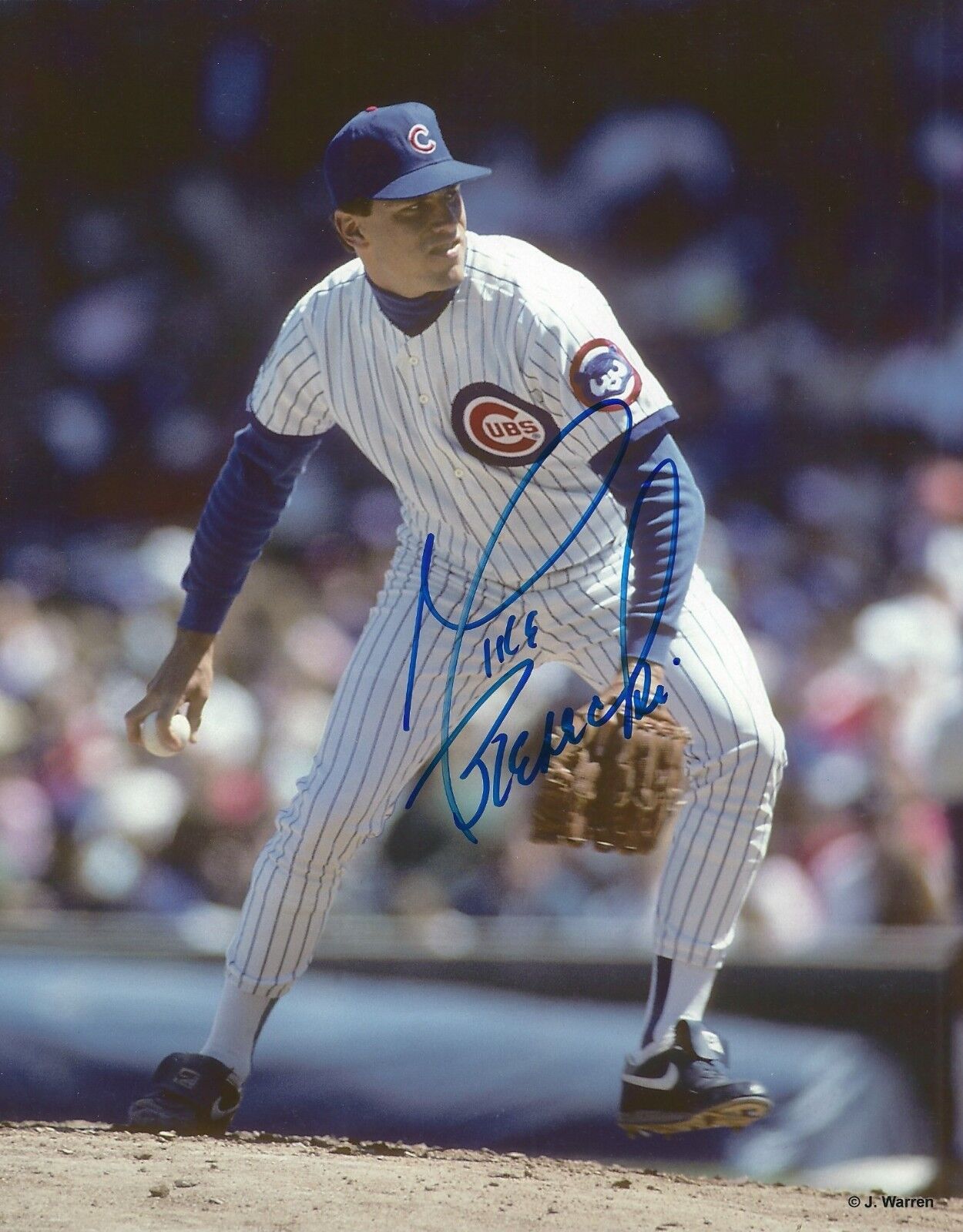 Signed 8x10 MIKE BIELECKI Chicago Cubs Autographed Photo Poster painting - COA