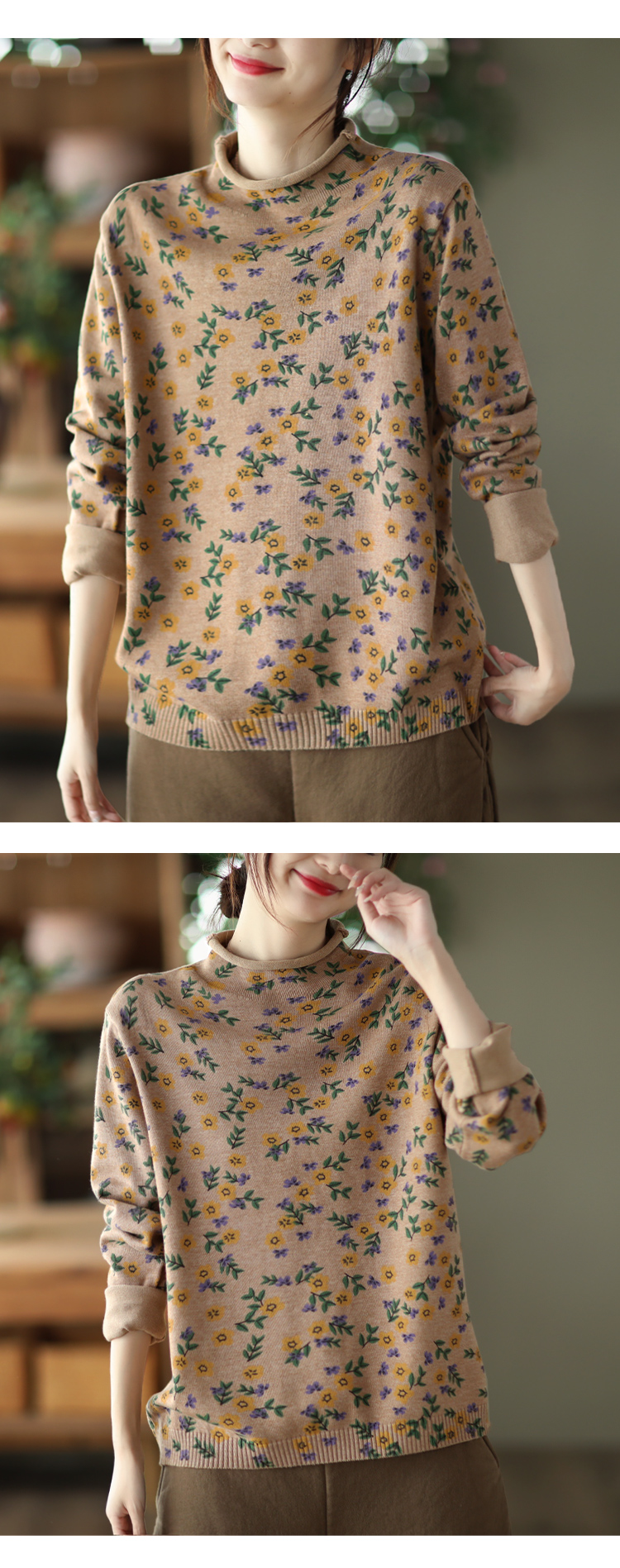 Chicfifth Sweater Women Winter Long Sleeve High Quality Autumn Vintage Top Knitted Cardigan