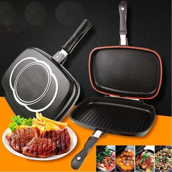 nonstick double sided frying pan