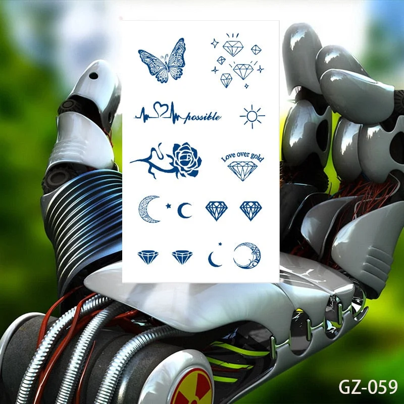 Temporary Waterproof Tattoo Stickers Butterfly Deer Rabbit Flower Juice Ink Lasting Boy Girl Chest Neck Hand Fake Bracelet Tatoo