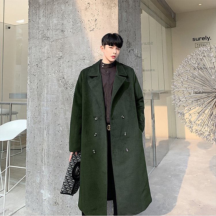-D501P135 Double-breasted Pull-out Woolen Coat Winter Coat-Usyaboys-Mne and Women's Street Fashion Shop-Christmas