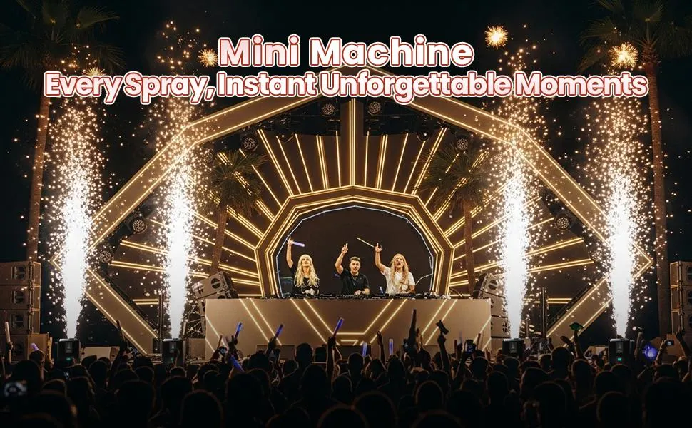 350W Mini Cold Spark Machine, (2 Black Unit with 10 Packs Consumables +1 Bag), 3.5m Fountain Effect Portable Device for Stage Wedding Party Events DJ Shows, No DMX 350W Mini Cold Spark Machine, (2 Black Unit with 10 Packs Consumables +1 Bag), 3.5m Fountain Effect Portable Device for Stage Wedding Party Events DJ Shows, No DMX