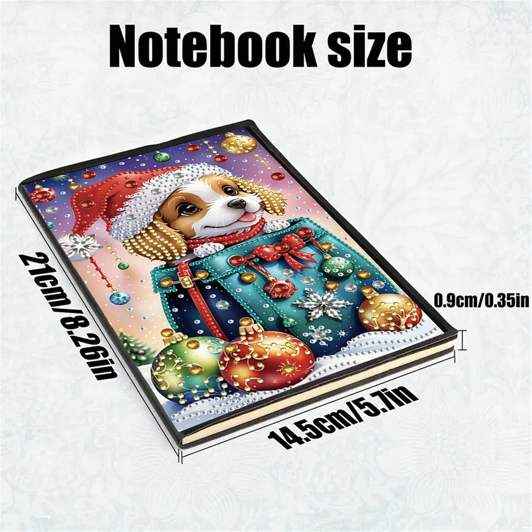 2pcs Xmas Animals Partial DIY 50 Pages A5 Diamond Painting Notebook for Study