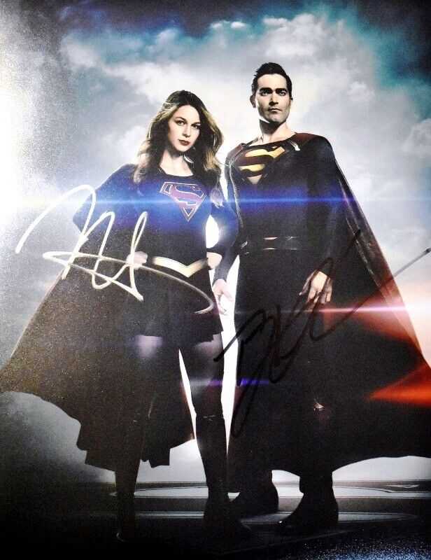 Melissa Benoist and Tyler Hoechlin Signed Supergirl - Superman 11x14 inch Photo Poster painting