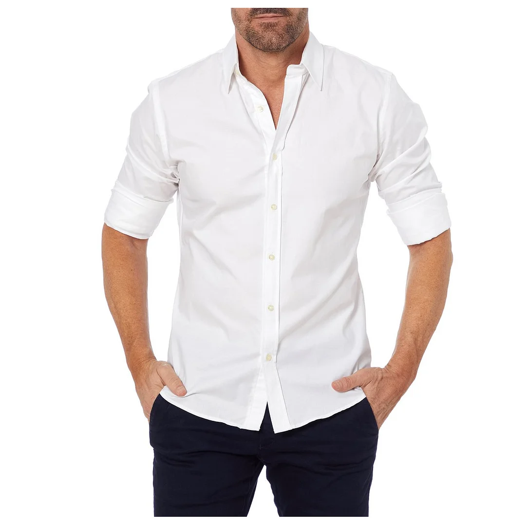Men's Casual Business Long Sleeve Shirt