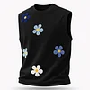 Men's Casual Surf-Style Tank Top With Floral Embroidery by Inlyline