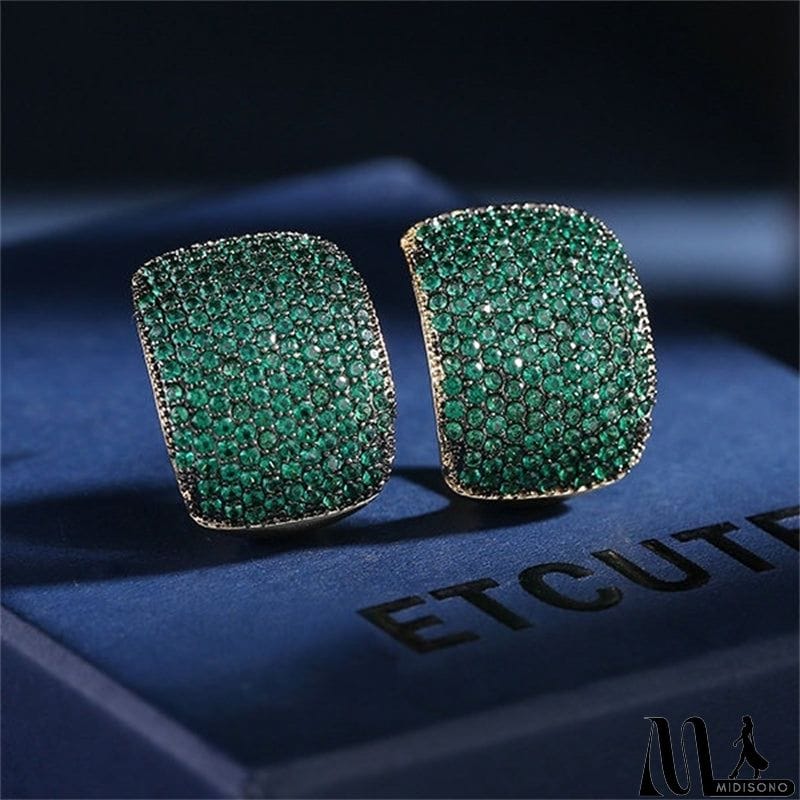 MidiSono - Women's Colorful Graceful Retro Clasp Anti Lost Earrings