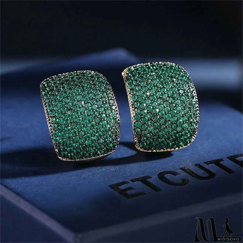 MidiSono - Women's Colorful Graceful Retro Clasp Anti Lost Earrings