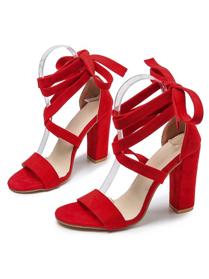 Faux Suede Elegant Ankle Strap High Heel Sandals CS518- Fabulory
