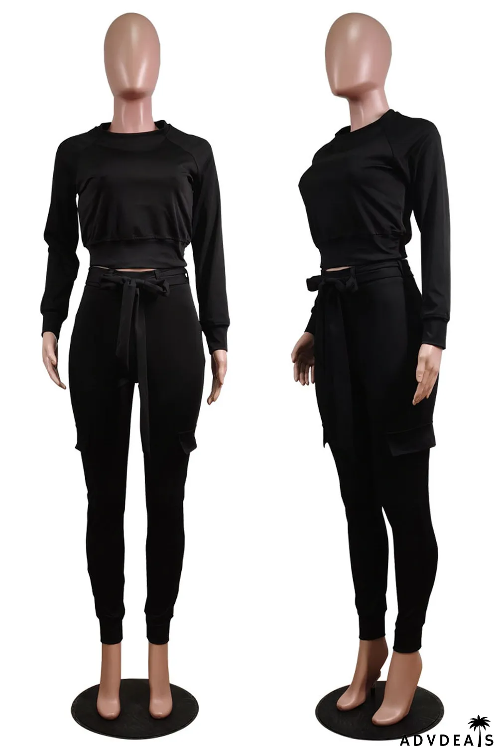 Blue Street Polyester Solid Split Joint O Neck Long Sleeve Regular Sleeve Short Two Pieces