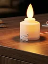 Flameless LED Tea Lights Candles Solar Power Realistic Fake Electric Tealight Candles Multifunctional for Fireplace Mantel Dinner Wedding Party