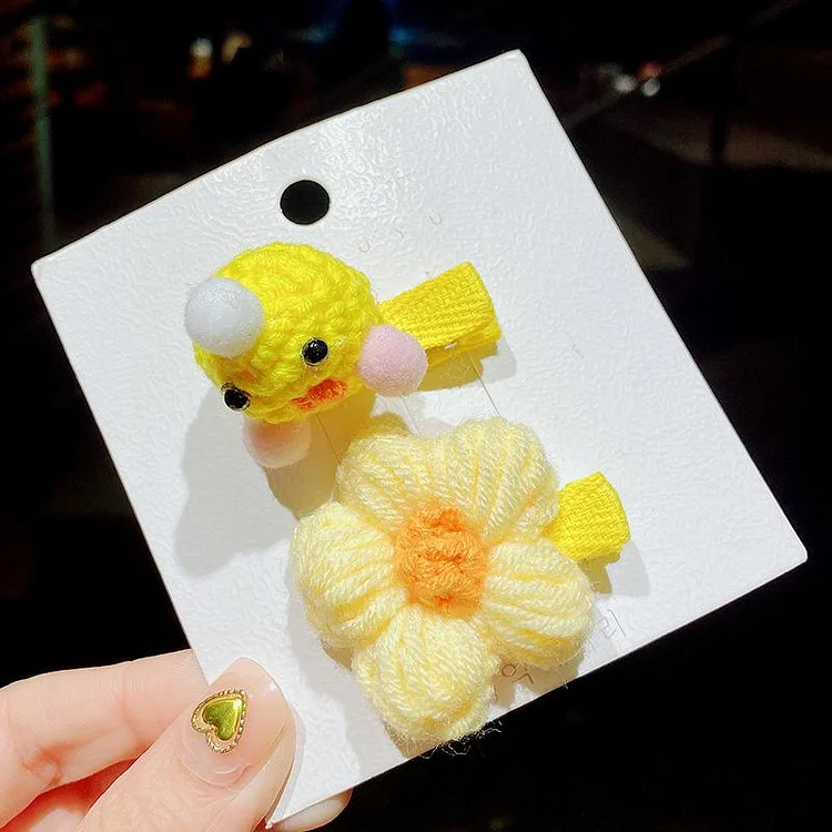 Cute Cartoon Woolen Flower Hairclip