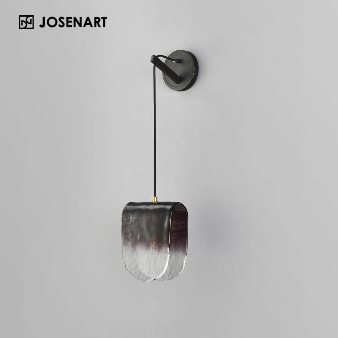 Hang Black Glass Sconce JOSENART Josenart