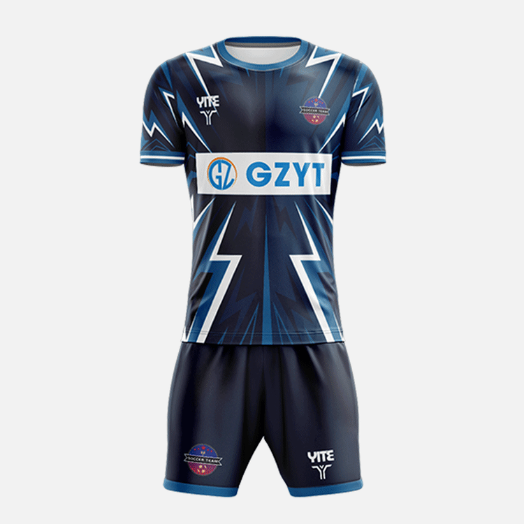 YITE | LZ24-014-Blue And Black Soccer Uniforms