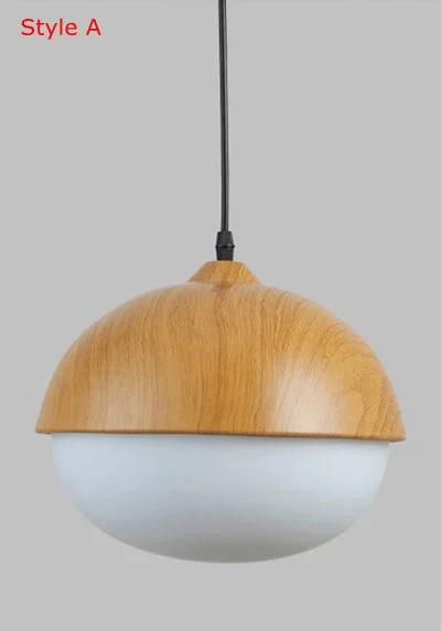 Imitation Wood Nut Pendant Lamp Industrial Retro Kitchen Shade Light for Dining Room Restaurant Island Decoration