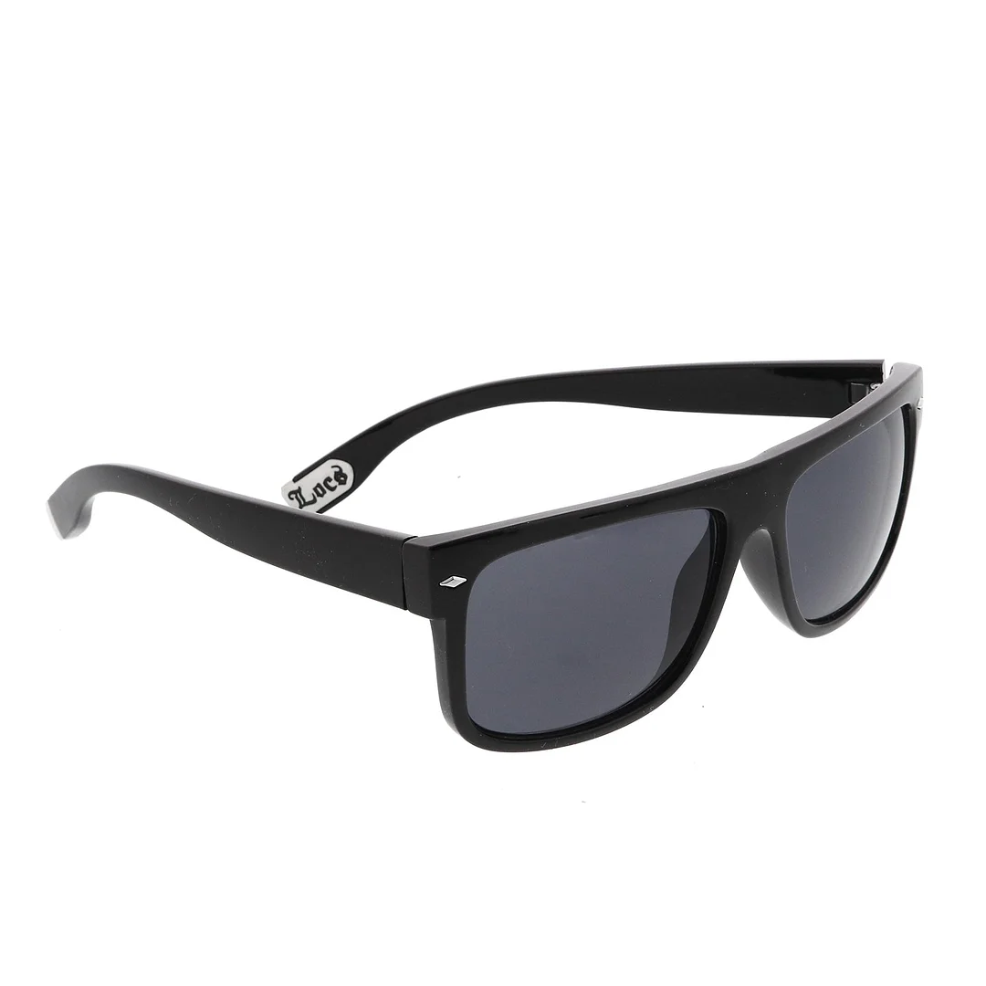 Hip Hop Flat Top Dark Blacked Out Square Lens Horn Rimmed Authentic LOCS glasses 54mm