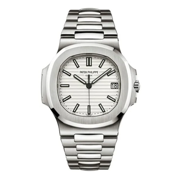 Patek Philippe Nautilus Silvery White Dial Stainless Steel Mens Watch 5711-1A-011