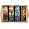 (US Only)Four Seasons Tree Wooden DIY Diamond Painting Tray Kit Serving Platter Decor