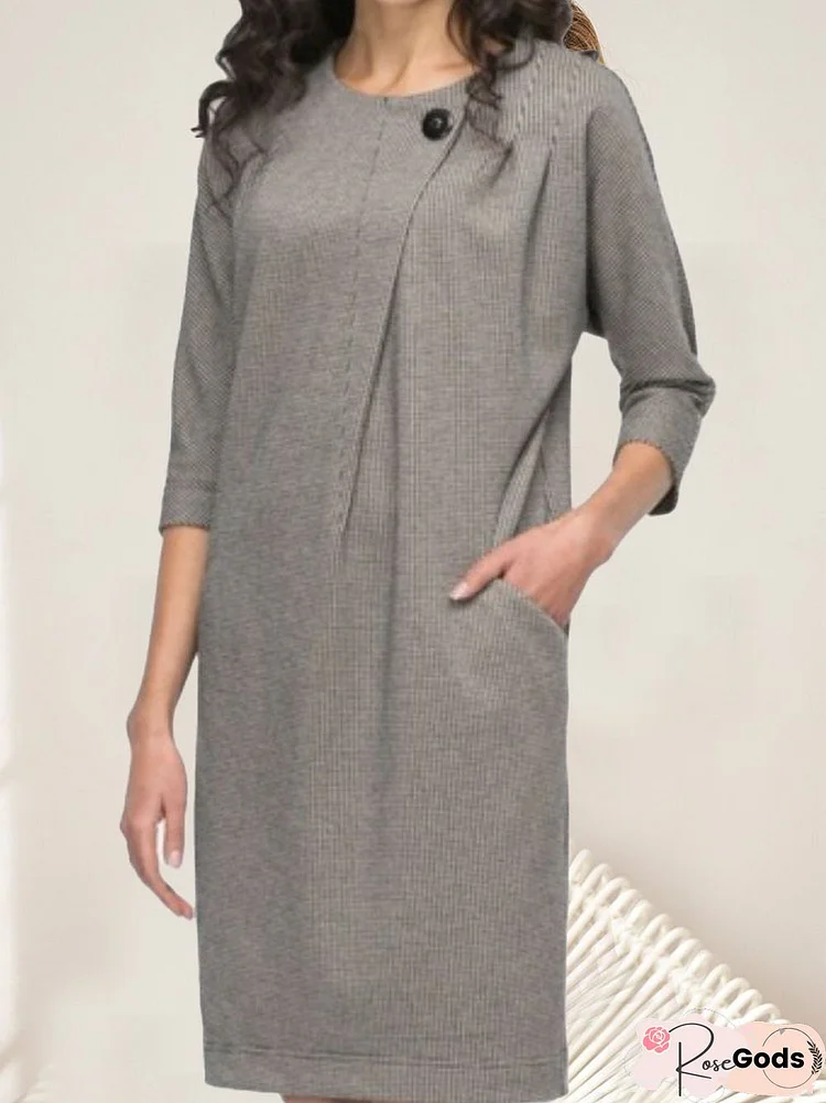 Crew Neck Regular Fit Casual Dresses