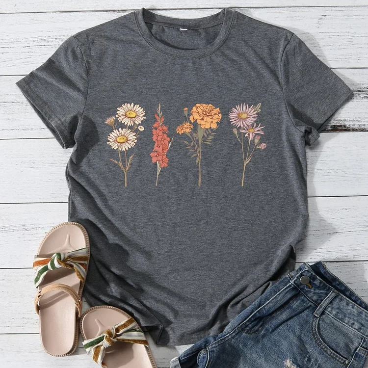 Live life in full bloom Round Neck T-shirt-0025890