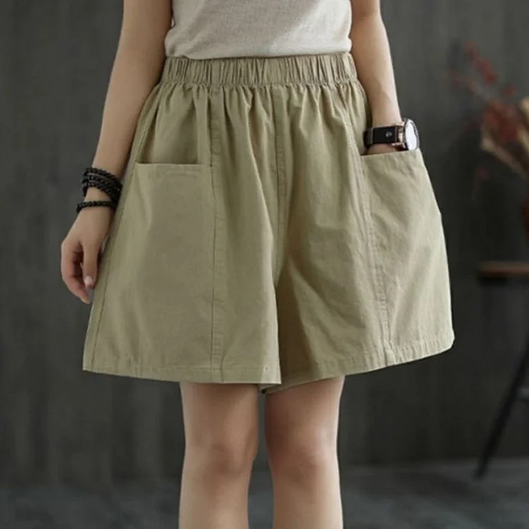 Simple Linen Cotton Shorts | 168DEAL